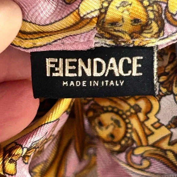 Authentic Fendi FENDACE Hair Accessory Hair Tie Scrunchie Silk - Picture 3 of 5